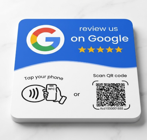 Blue standard Google review NFC tag