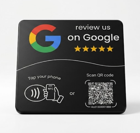 Black Google review NFC tag