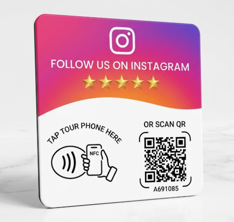 Pink Instagram growth NFC tag